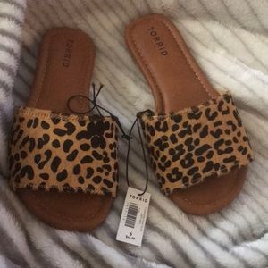 NWT leopard slip ons